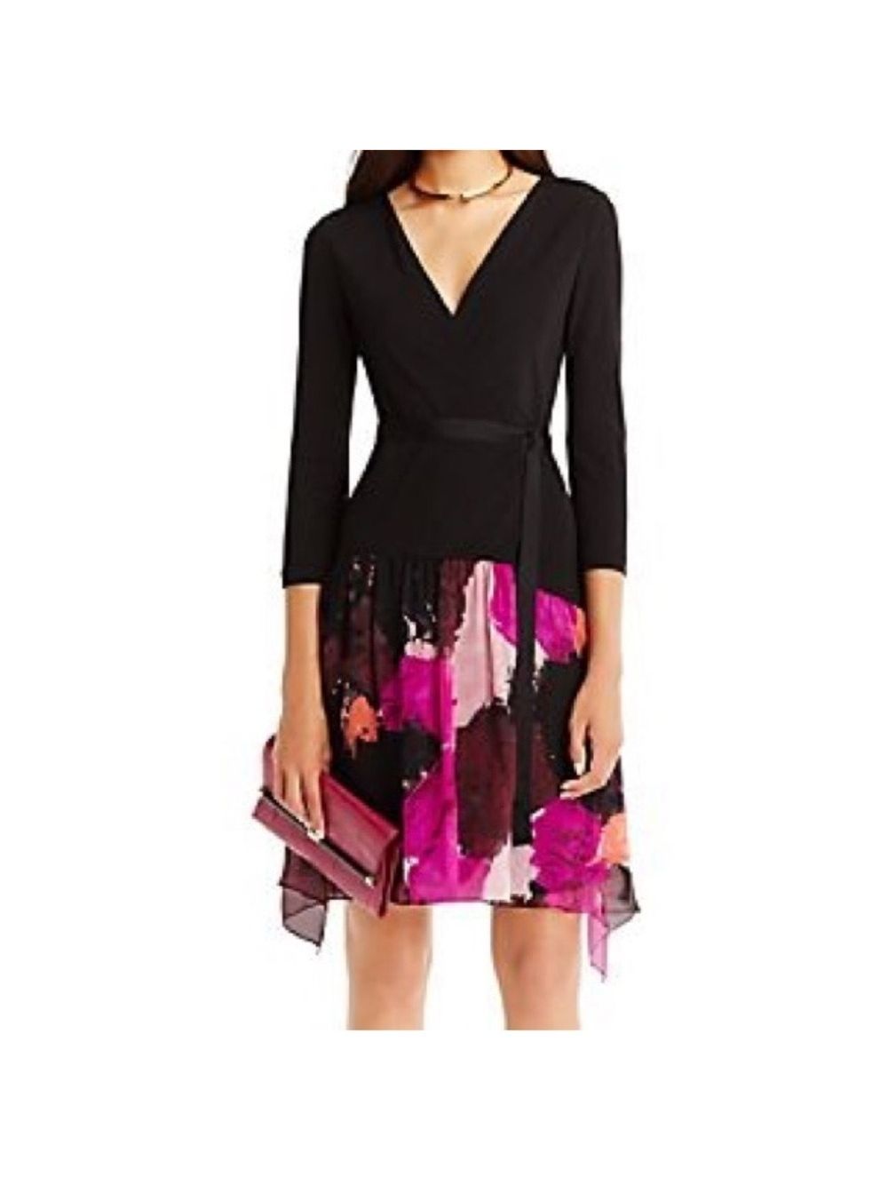 Diane Von Furstenberg Black Dancing Explosio Riviera Dress Size 6